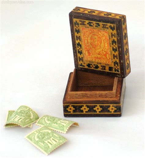 vintage metal stamp box|Stamp Boxes Antique for sale .